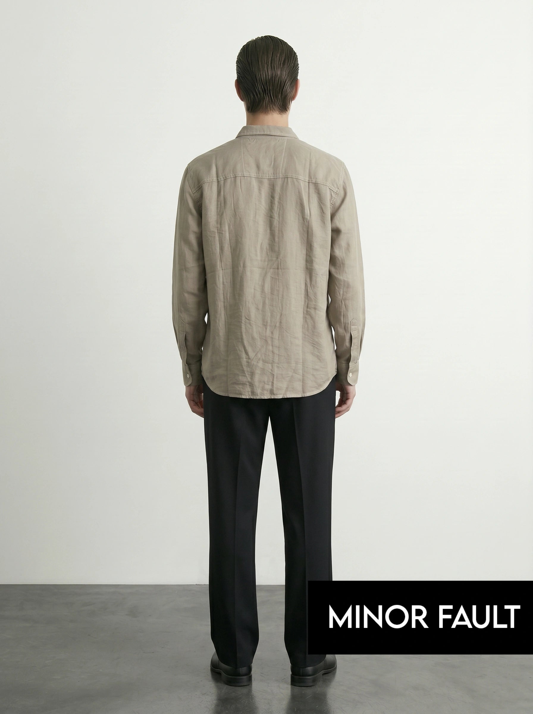 (Minor Fault) Beige Linen Oversized Shirt | Montivo Pakistan
