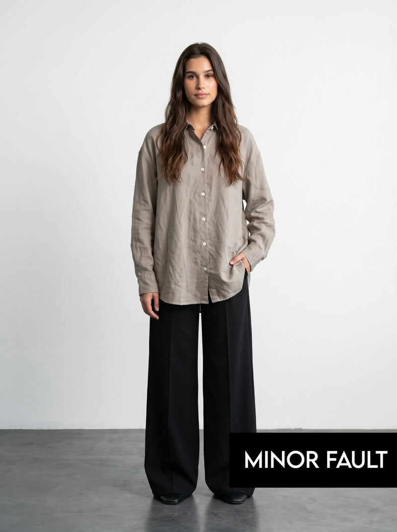 (Minor Fault) Beige Linen Oversized Shirt | Montivo Pakistan