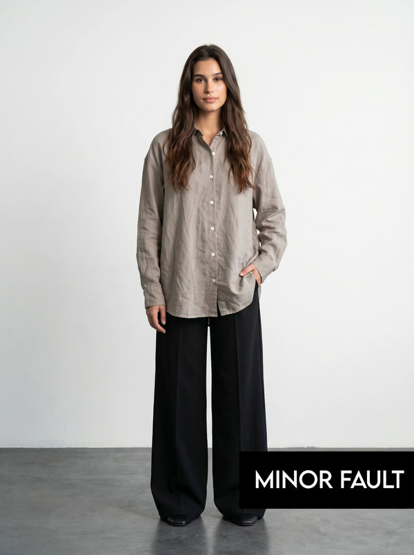 (Minor Fault) Beige Linen Oversized Shirt | Montivo Pakistan