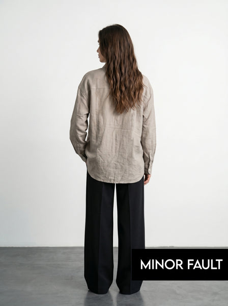 (Minor Fault) Beige Linen Oversized Shirt | Montivo Pakistan