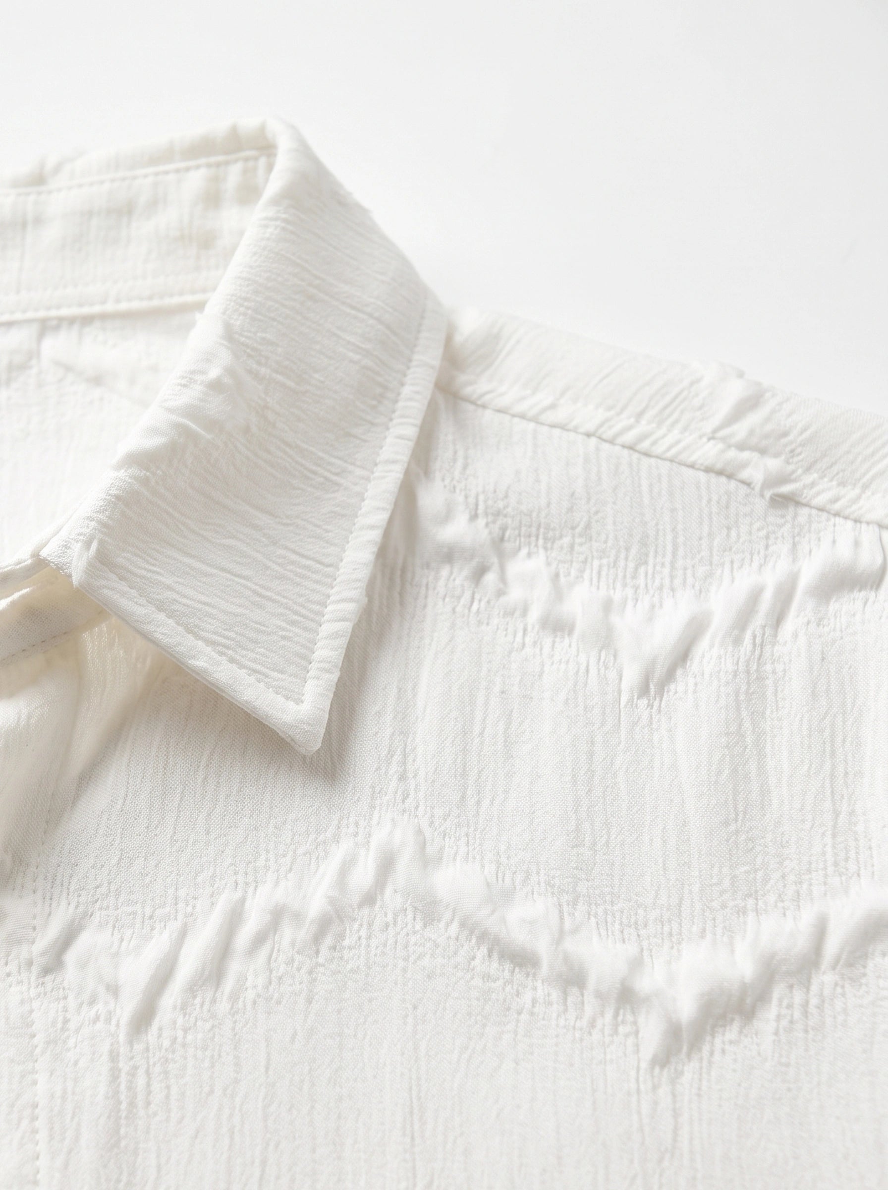 White Textured Oversized Box Fit Shirt