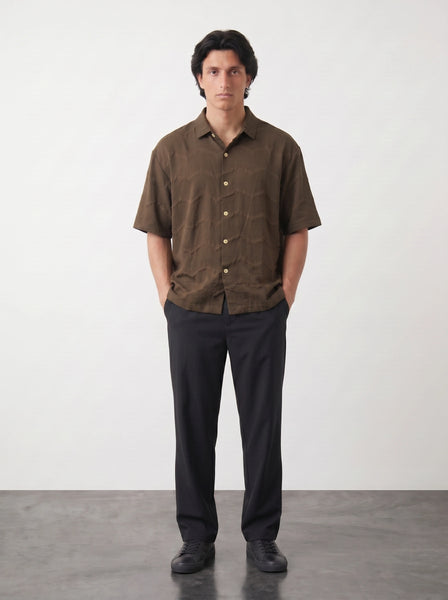 Chocolate Textured Oversized Box Fit Shirt