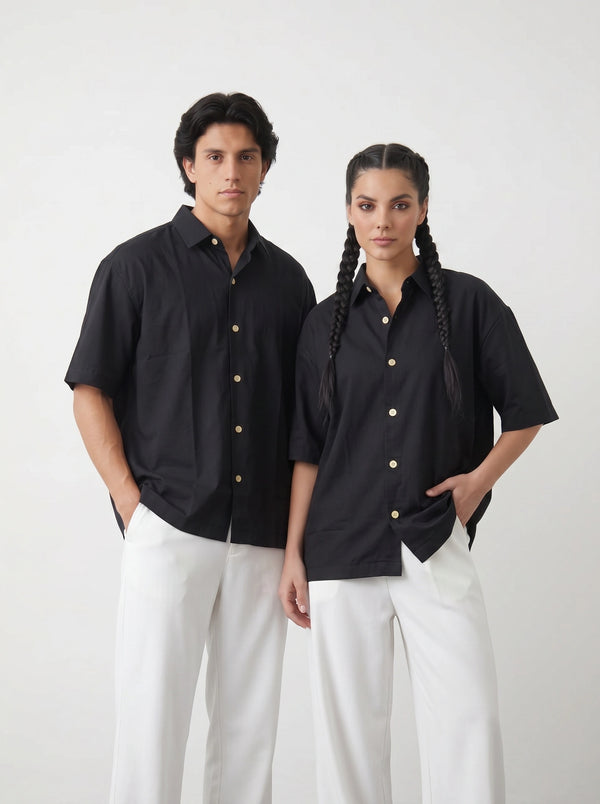 Black Oversized Box Fit Shirt | Montivo Pakistan