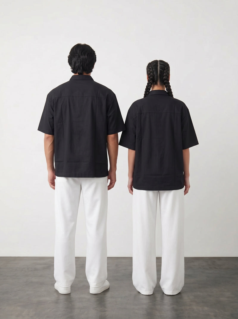 Black Oversized Box Fit Shirt | Montivo Pakistan