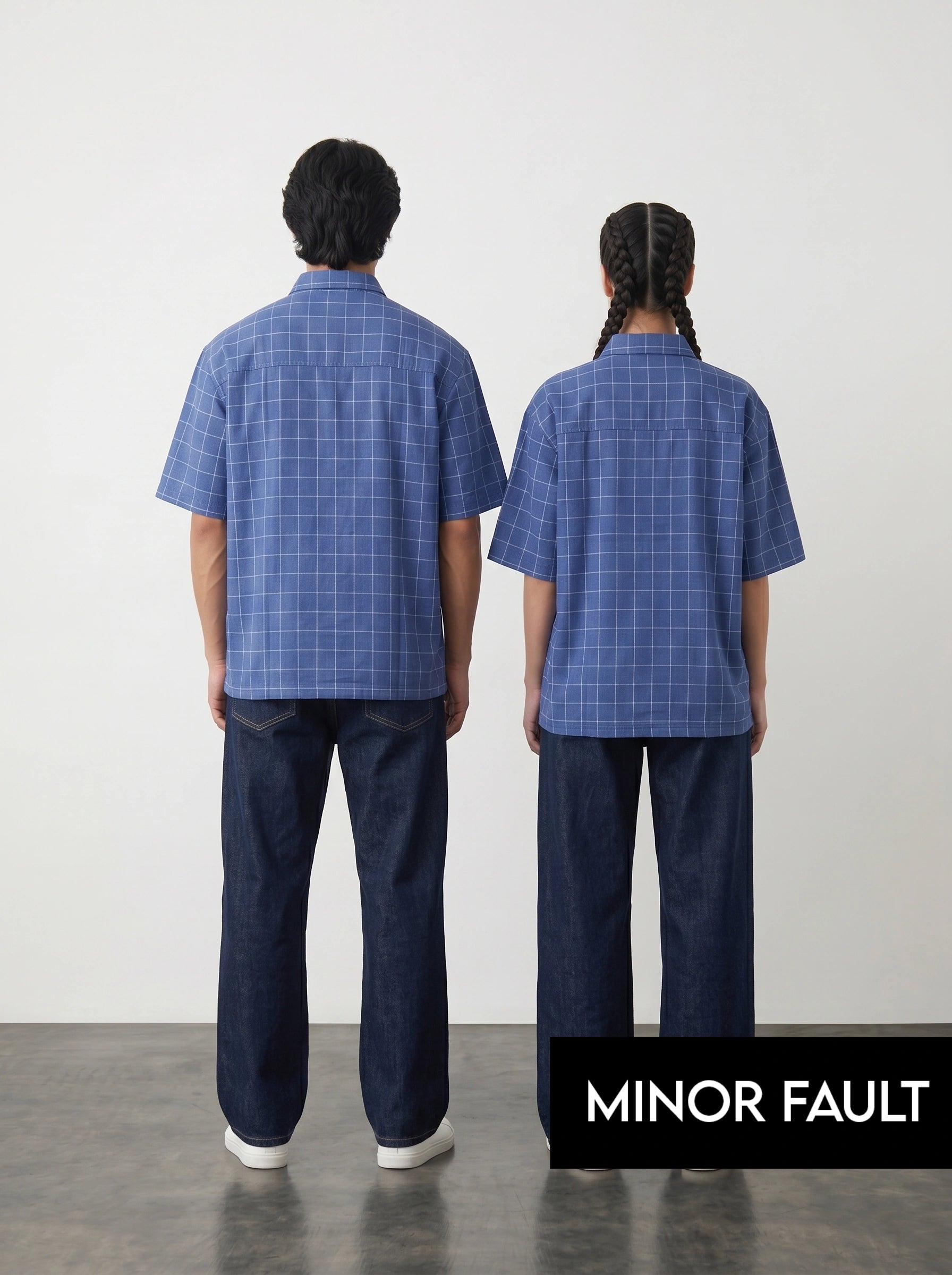 (Minor Fault) Royal Blue Check Oversized Box Fit Shirt