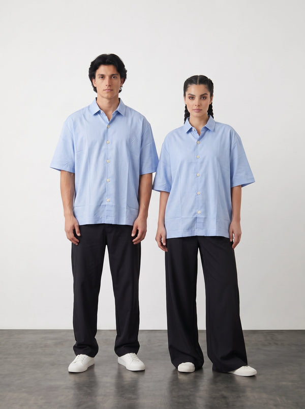 Light Blue Oversized Box Fit Shirt | Montivo Pakistan