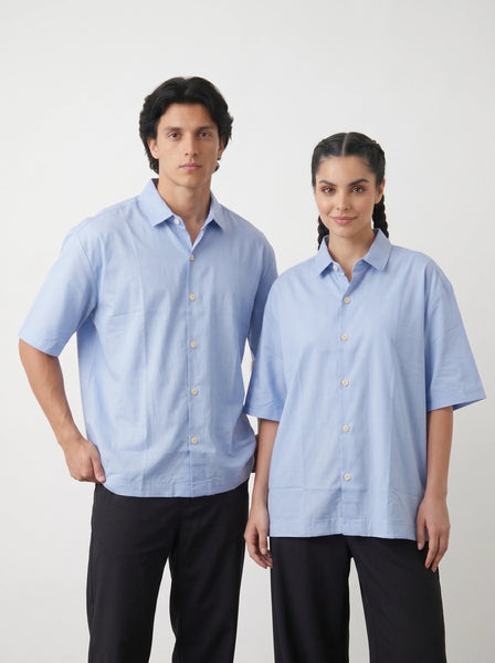 Light Blue Oversized Box Fit Shirt