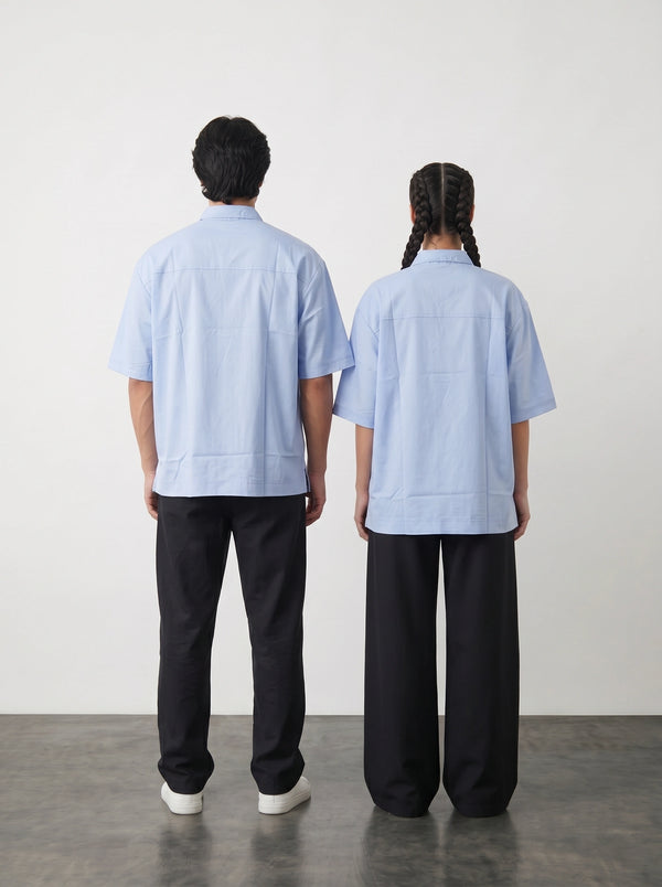 Light Blue Oversized Box Fit Shirt | Montivo Pakistan