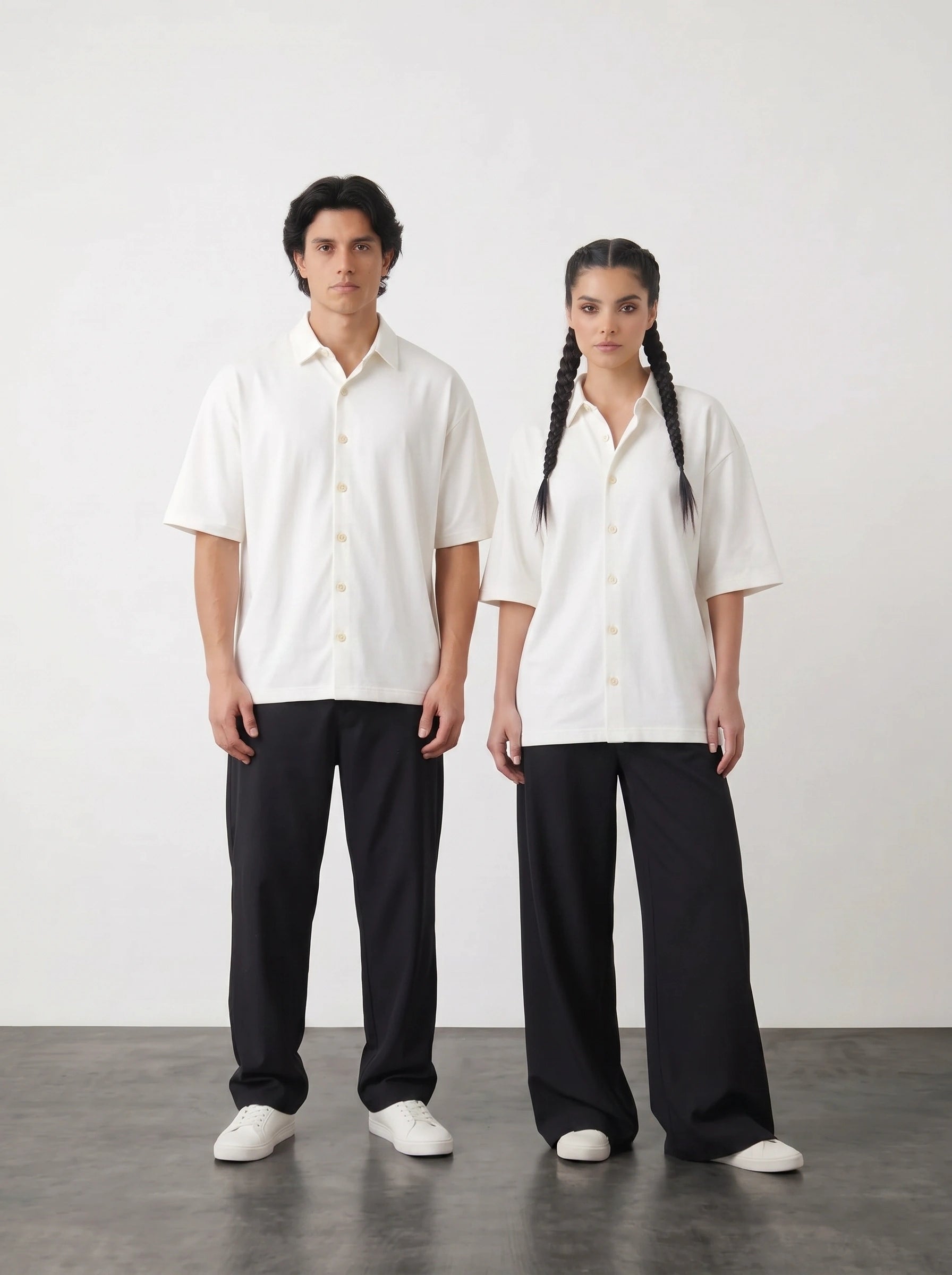 White Oversized Box Fit Shirt