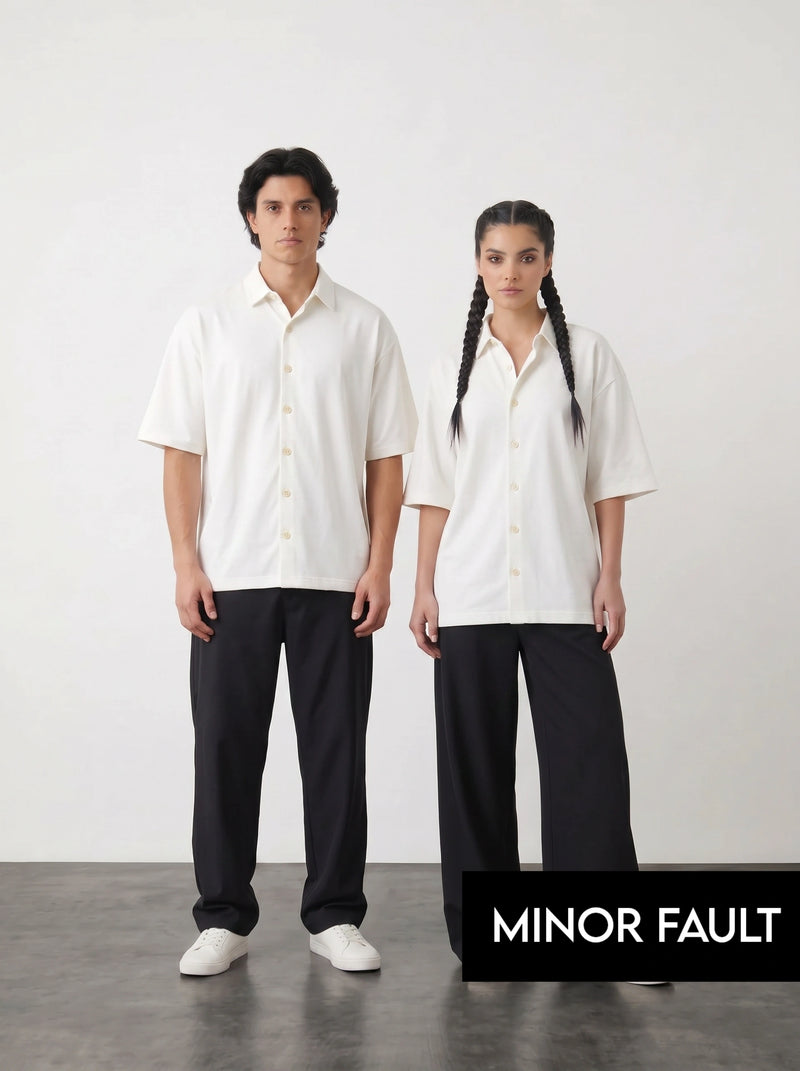 (Minor Fault) White Oversized Box Fit Shirt | Montivo Pakistan