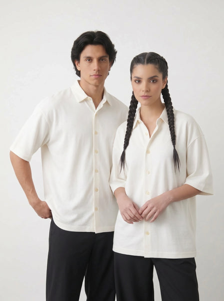 White Oversized Box Fit Shirt