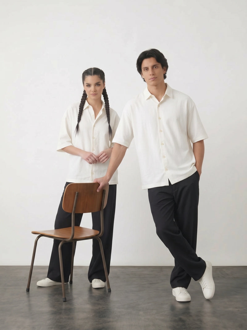 White Oversized Box Fit Shirt | Montivo Pakistan