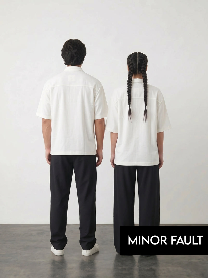 (Minor Fault) White Oversized Box Fit Shirt | Montivo Pakistan