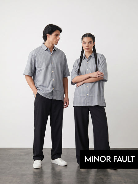 (Minor Fault) Grey Lining Oversized Box Fit Shirt