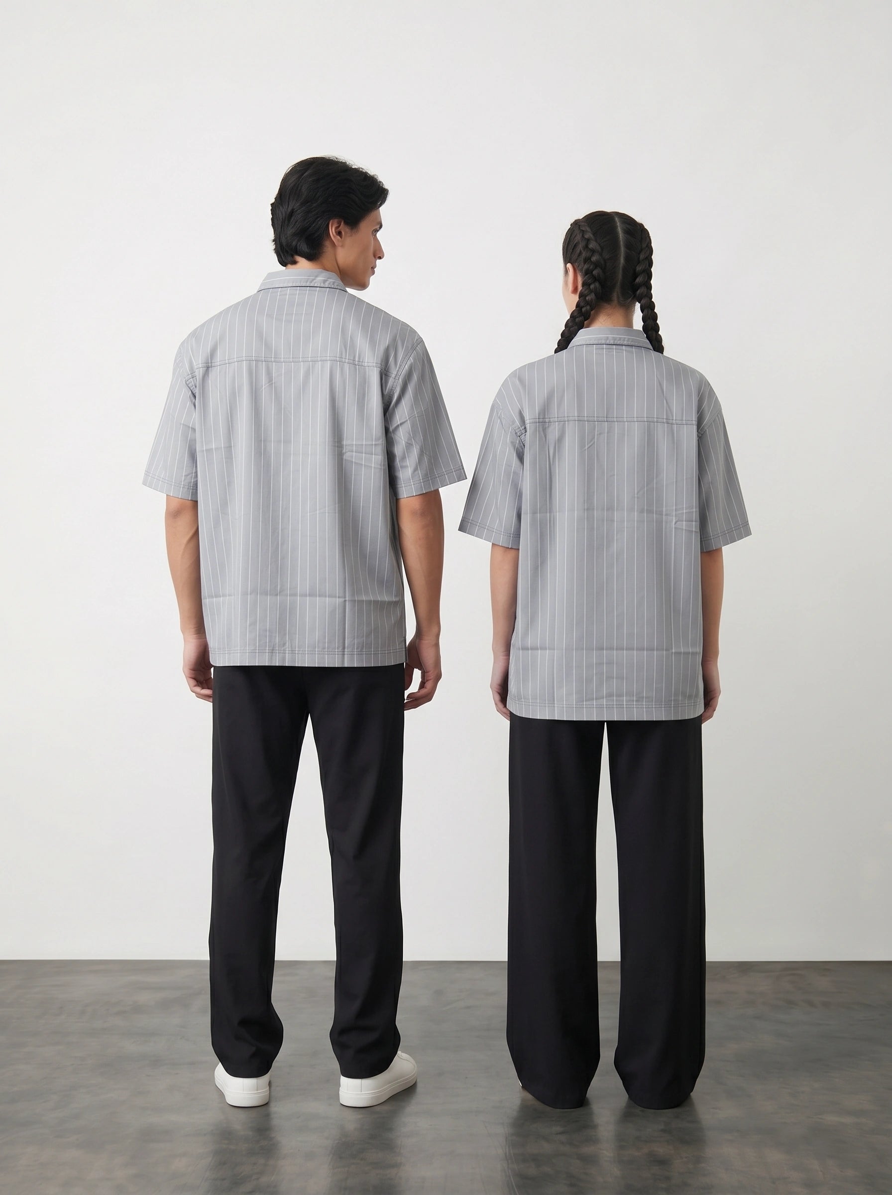 Grey Lining Oversized Box Fit Shirt