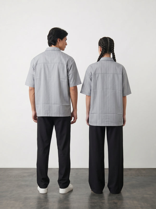 Grey Lining Oversized Box Fit Shirt | Montivo Pakistan