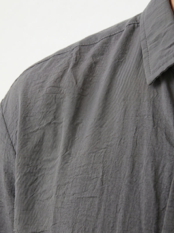 Grey Linen Oversized Box Fit Shirt | Montivo Pakistan