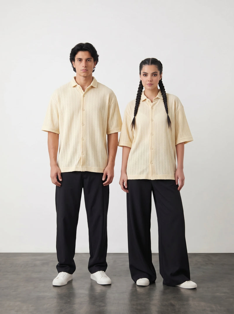 Lemon Crochet Oversized Box Fit Shirt | Montivo Pakistan