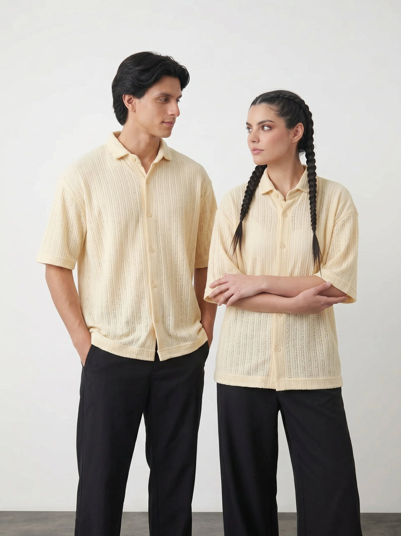 Lemon Crochet Oversized Box Fit Shirt | Montivo Pakistan
