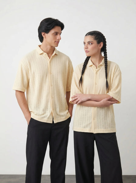 Lemon Crochet Oversized Box Fit Shirt