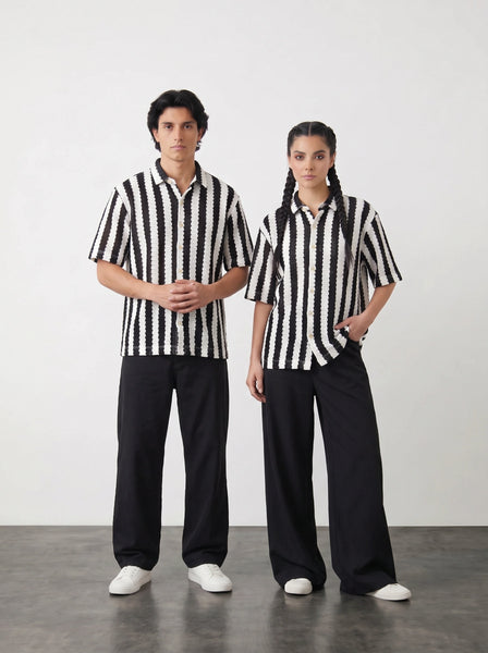 Black & White Oversized Box Fit Shirt