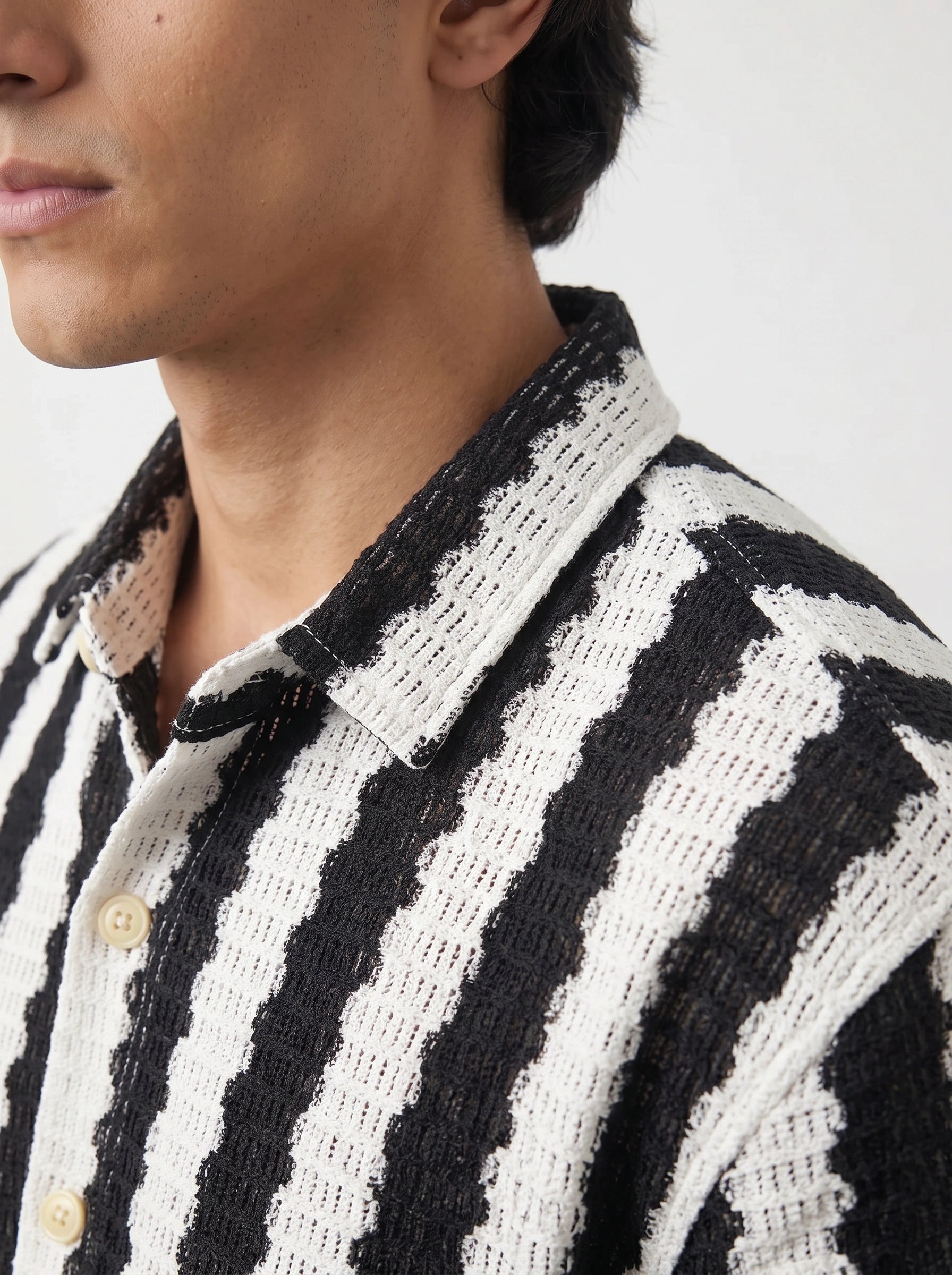 Black & White Oversized Box Fit Shirt