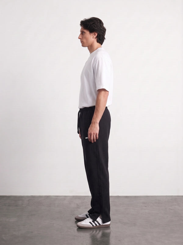 Black Straight Fit Split Hem Trousers | Montivo Pakistan
