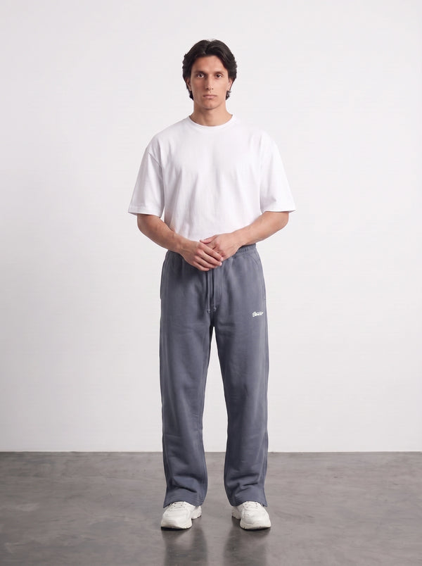 Grey Straight Fit Split Hem Trousers | Montivo Pakistan