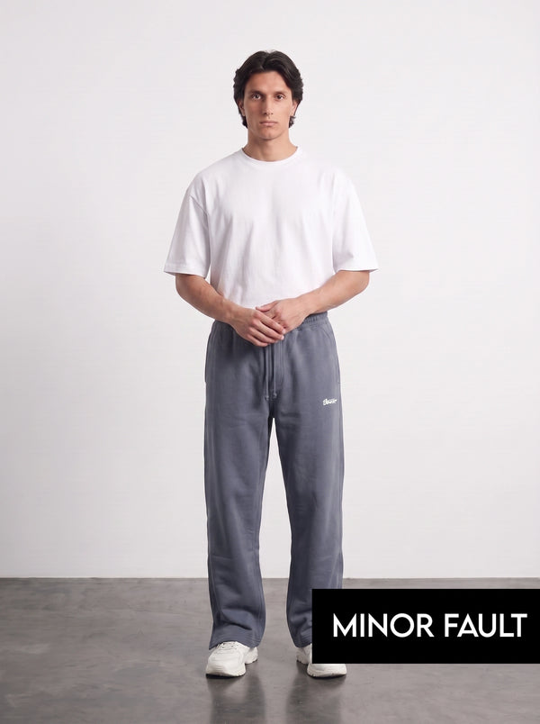 (Minor Fault) Haider Grey Straight Fit Split Hem Trousers | Montivo Pakistan