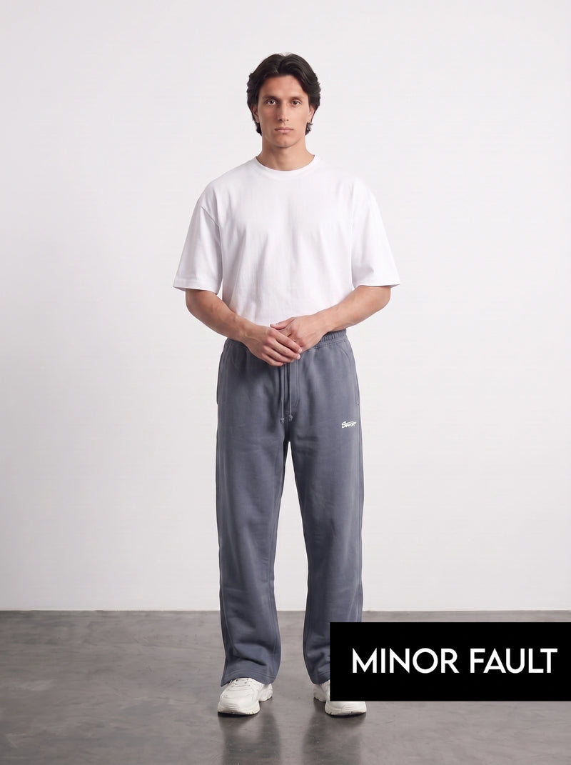 (Minor Fault) Haider Grey Straight Fit Split Hem Trousers | Montivo Pakistan