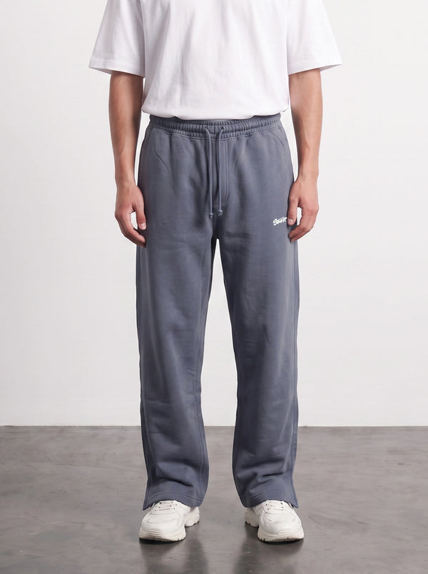 Grey Straight Fit Split Hem Trousers | Montivo Pakistan