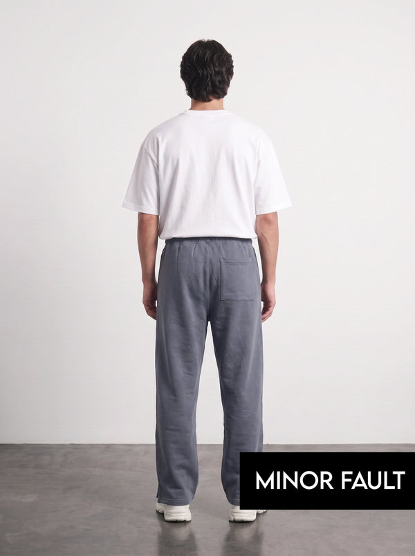 (Minor Fault) Haider Grey Straight Fit Split Hem Trousers | Montivo Pakistan