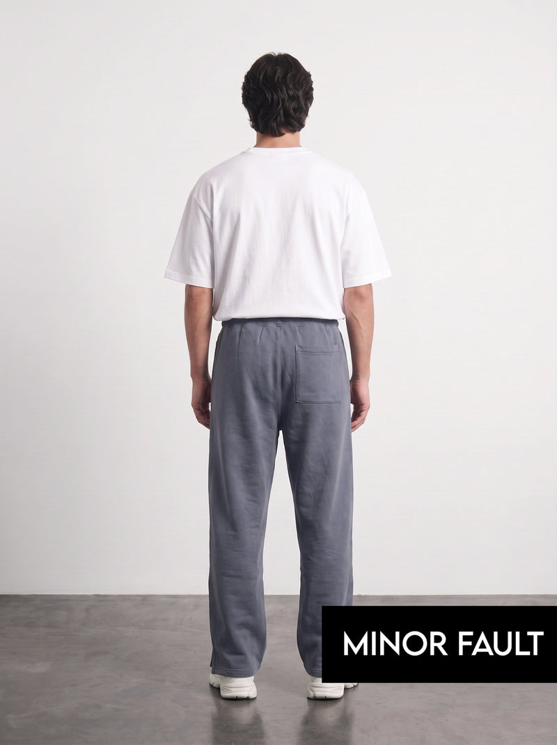 (Minor Fault) Haider Grey Straight Fit Split Hem Trousers | Montivo Pakistan