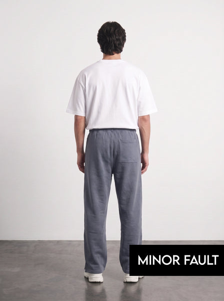 (Minor Fault) Haider Grey Straight Fit Split Hem Trousers