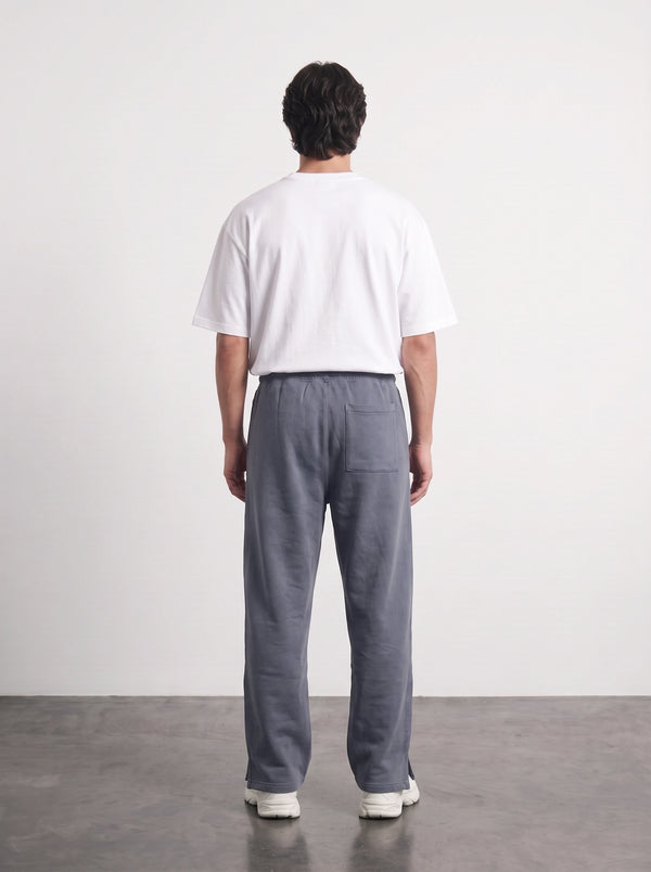 Grey Straight Fit Split Hem Trousers | Montivo Pakistan