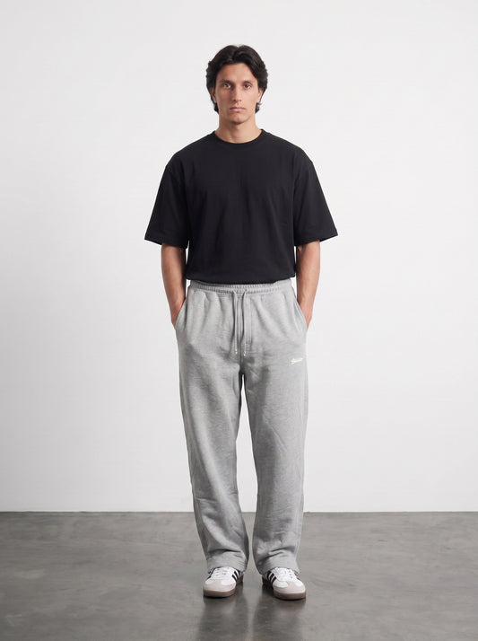 Haider Grey Straight Fit Split Hem Trousers
