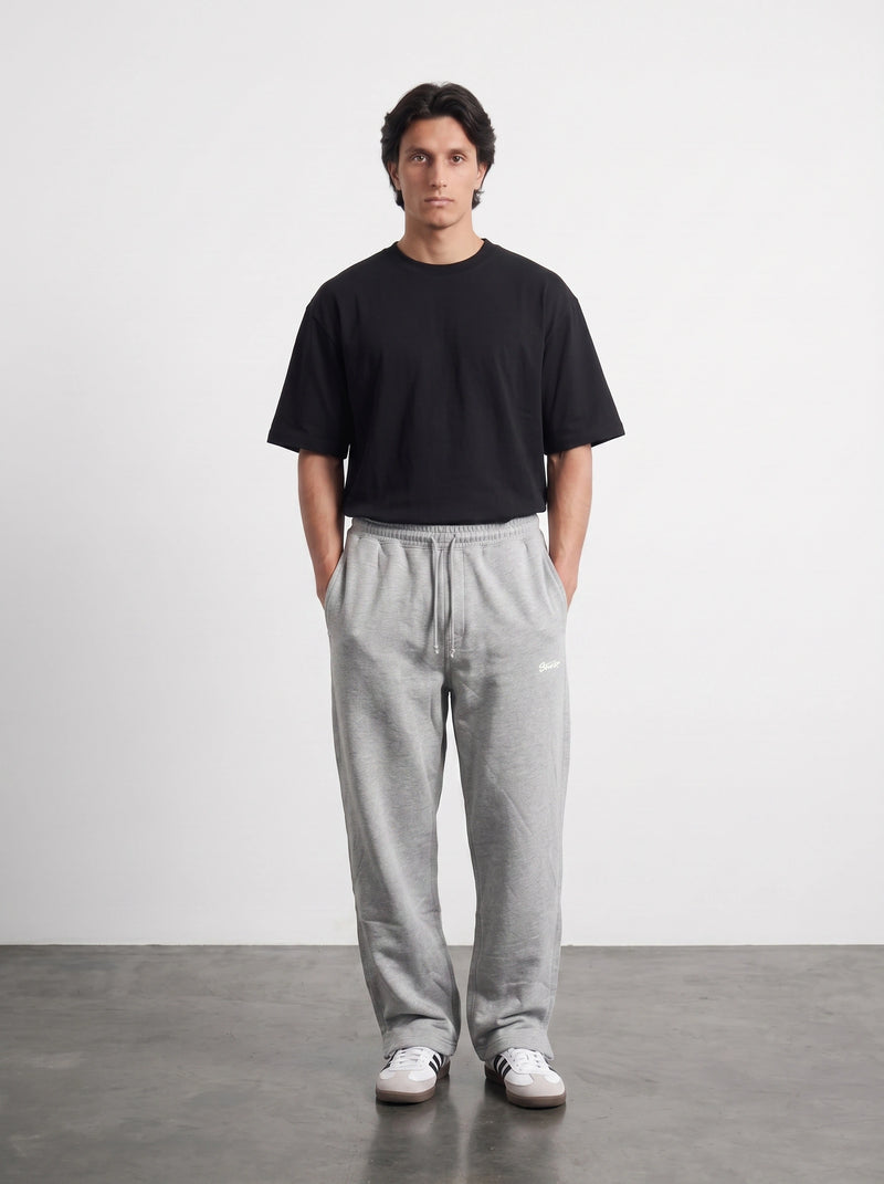 Haider Grey Straight Fit Split Hem Trousers | Montivo Pakistan