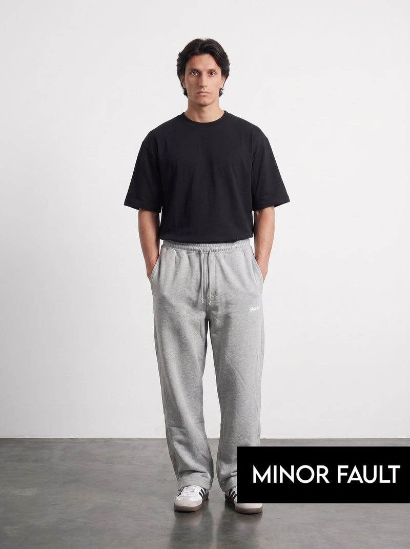(Minor Fault) Grey Straight Fit Split Hem Trousers | Montivo Pakistan