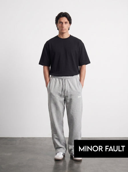 (Minor Fault) Grey Straight Fit Split Hem Trousers