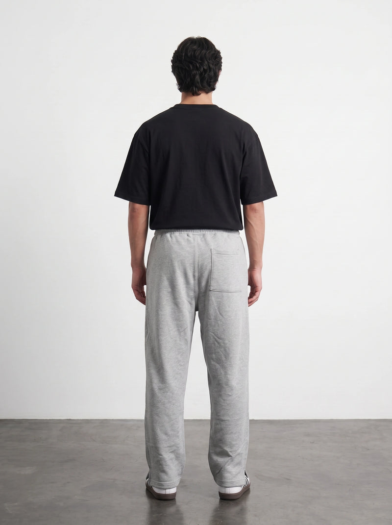 Haider Grey Straight Fit Split Hem Trousers | Montivo Pakistan