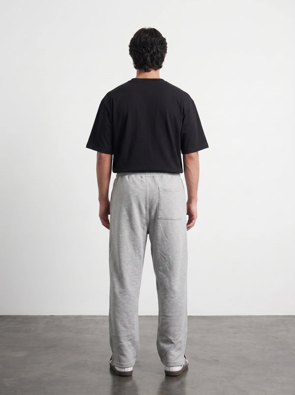 Haider Grey Straight Fit Split Hem Trousers | Montivo Pakistan
