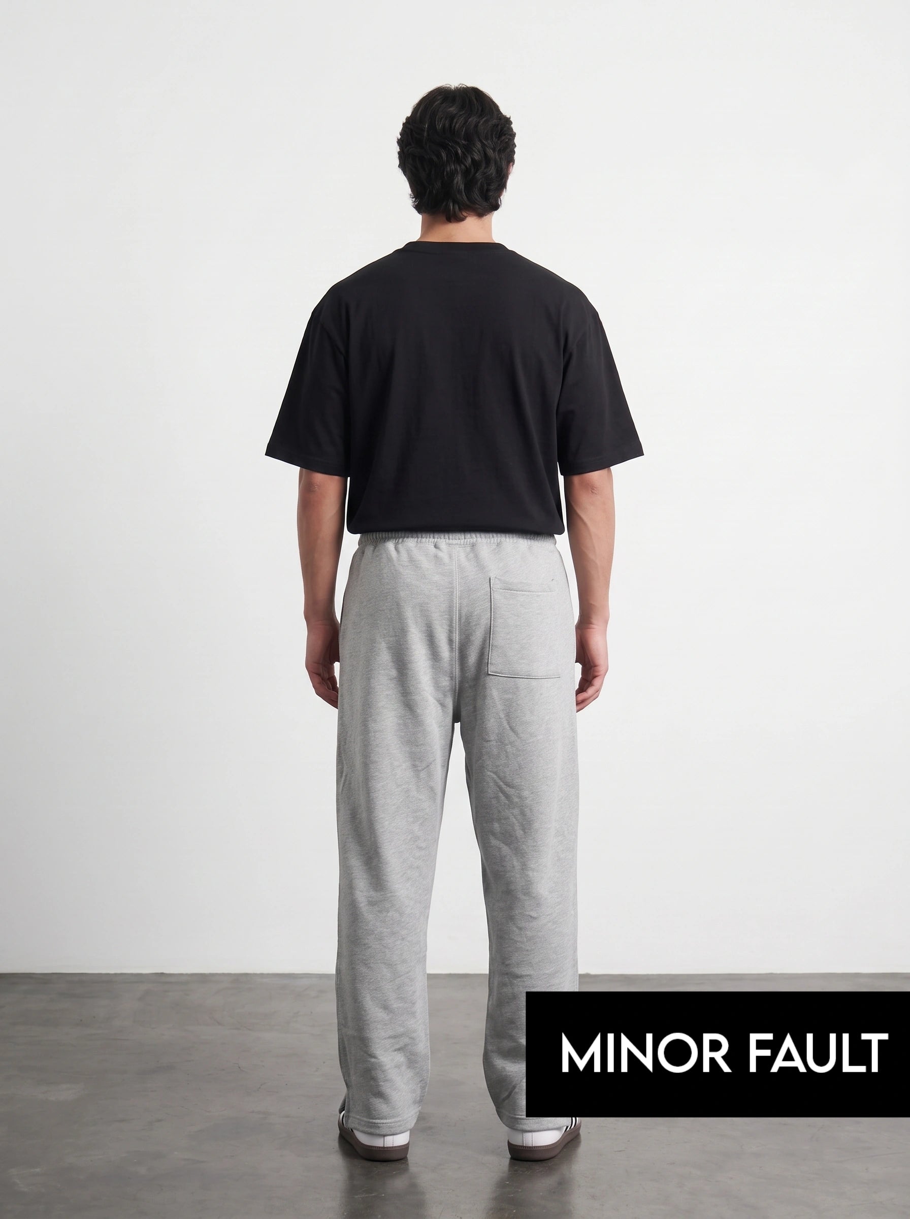 (Minor Fault) Grey Straight Fit Split Hem Trousers