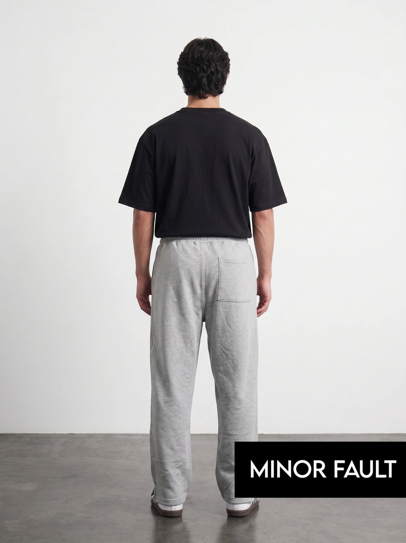 (Minor Fault) Grey Straight Fit Split Hem Trousers | Montivo Pakistan