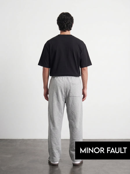 (Minor Fault) Grey Straight Fit Split Hem Trousers