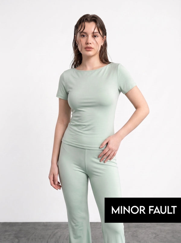 (Minor Fault) Pista Boat Neck Fitted Tshirt | Montivo Pakistan