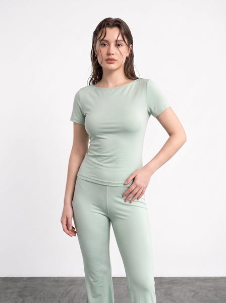 Pista Boat Neck Fitted Tshirt