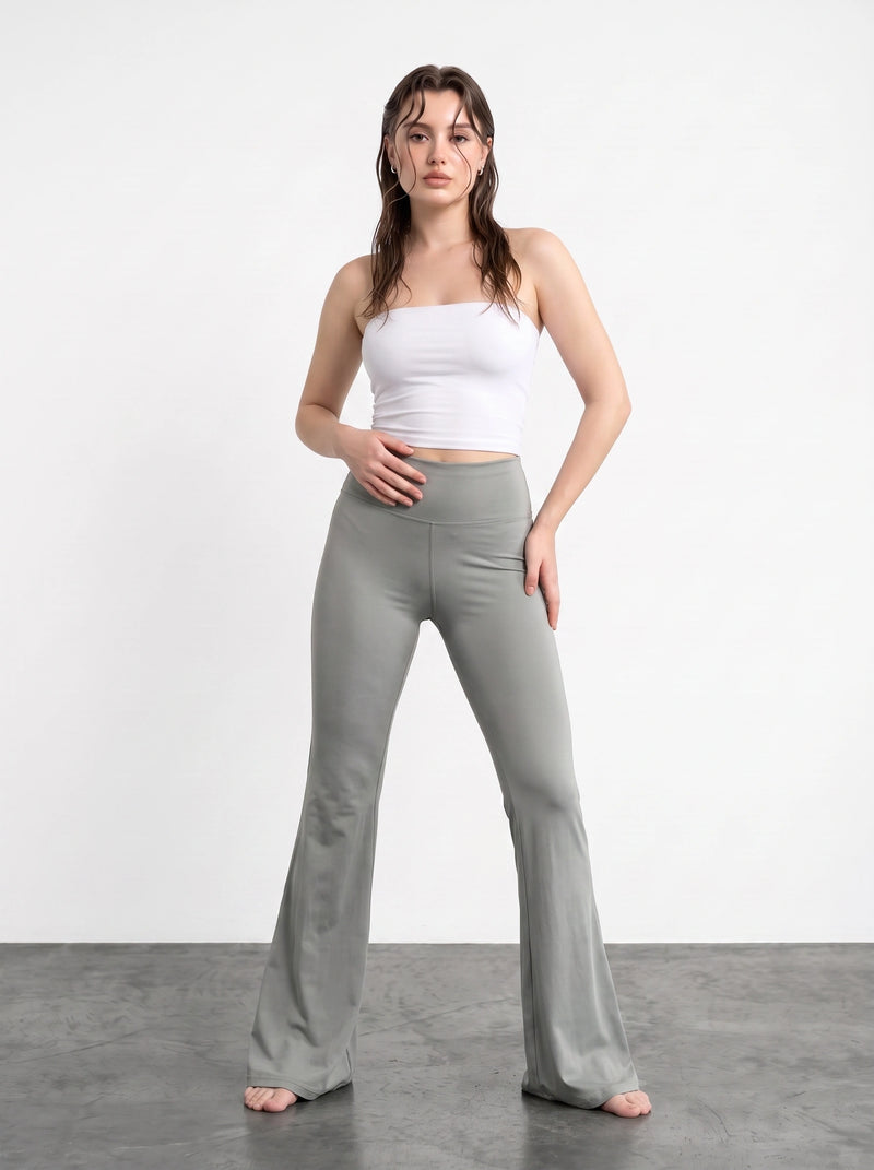 Grey Flared Yoga Pants | Montivo Pakistan
