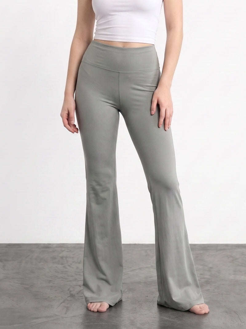 Grey Flared Yoga Pants | Montivo Pakistan
