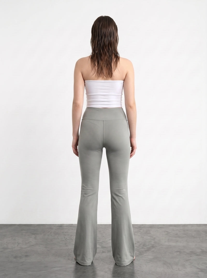 Grey Flared Yoga Pants | Montivo Pakistan