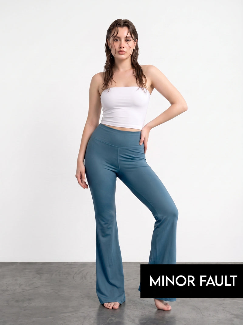 (Minor Fault) Teal Blue Flared Yoga Pants | Montivo Pakistan